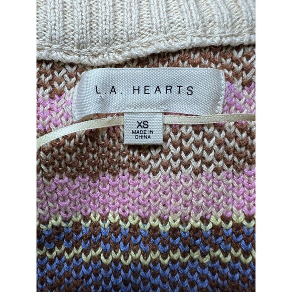 PacSun LA Hearts Multicolor‎ Colorblock Cozy Oversized Crop Cardigan Women's XS - Picture 8 of 12